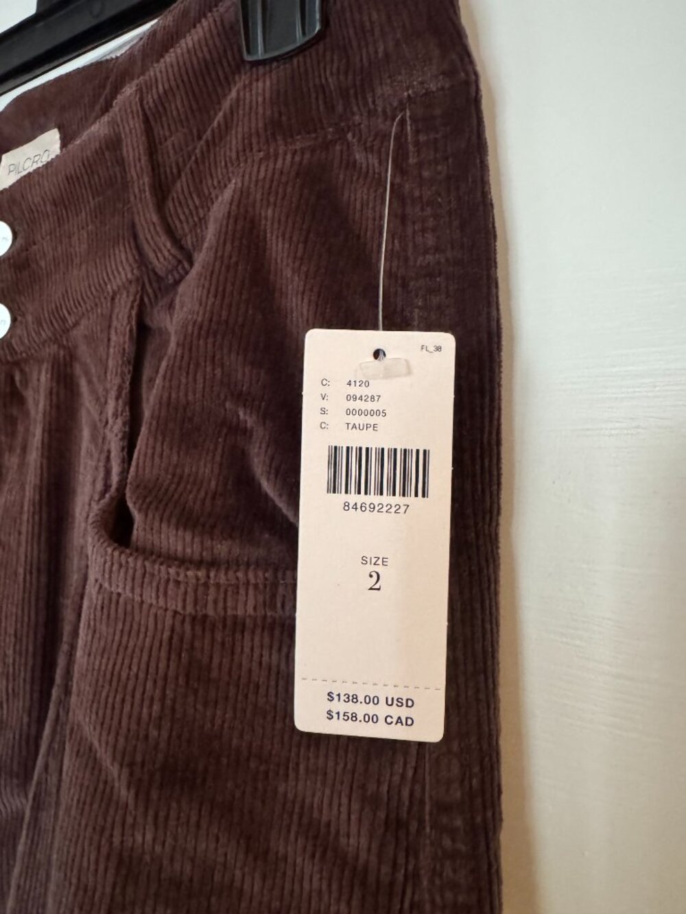 NWT Anthropologie PIlcro Double Waist Corduroy Midi Skirt, Front Slit - Picture 5 of 10